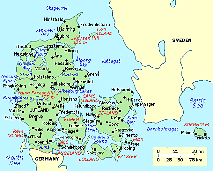  Denmark on Map Of Denmark
